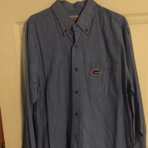 Joe College Fl. Gator L/S Button Up Shirt Men's Size M Blue